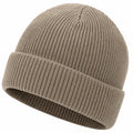 Unisex Strickmütze mit Rippenmuster Beige