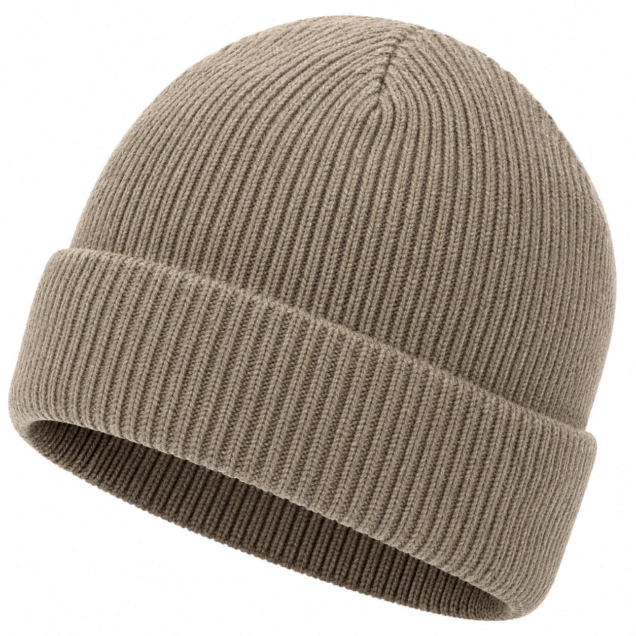 Unisex Strickmütze mit Rippenmuster Beige