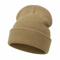 Warme Strickmütze Unisex mit Umschlagkante Beige