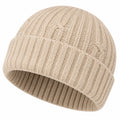 Unisex Beanie aus Grobstrick in Beige