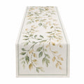Eleganter Tischläufer Blattmuster Grün/Beige 180x35 cm