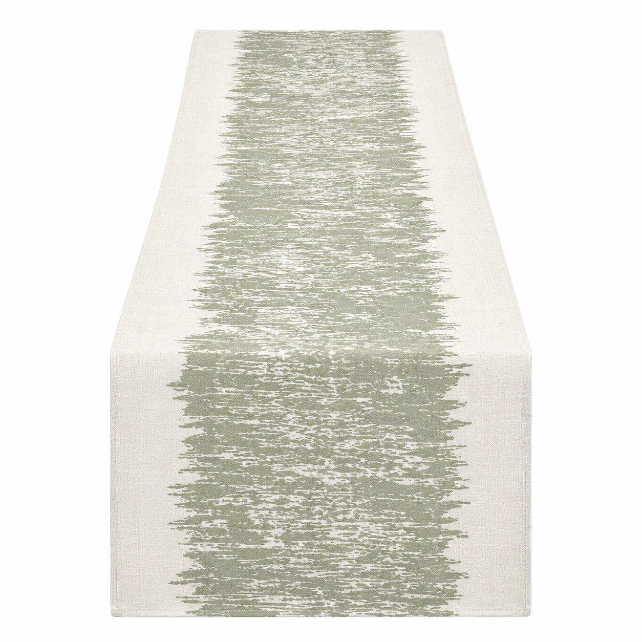 Modernes Tischband Beige/Grün mit Muster, 180x33 cm