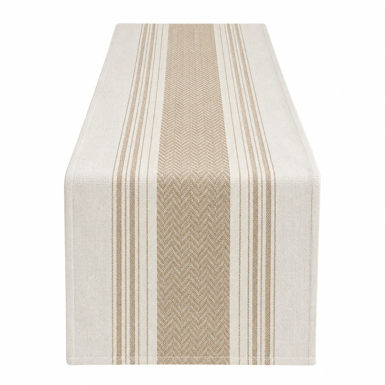 Tischläufer mit Streifenmuster Beige 180x33cm