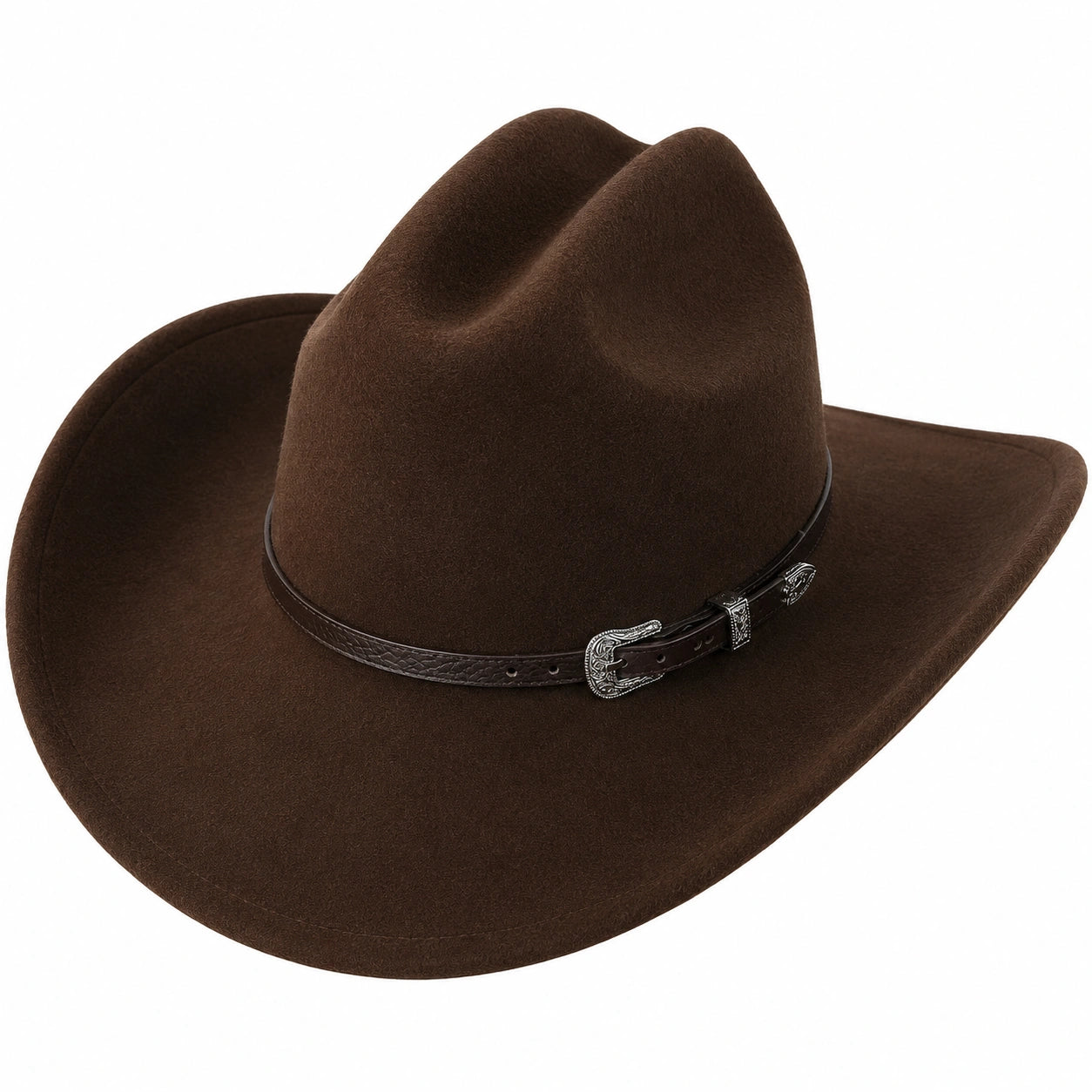 Brauner Cowboyhut mit Lederband