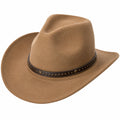 Klassischer Cowboy-Hut in Braun mit Lederband und Nieten