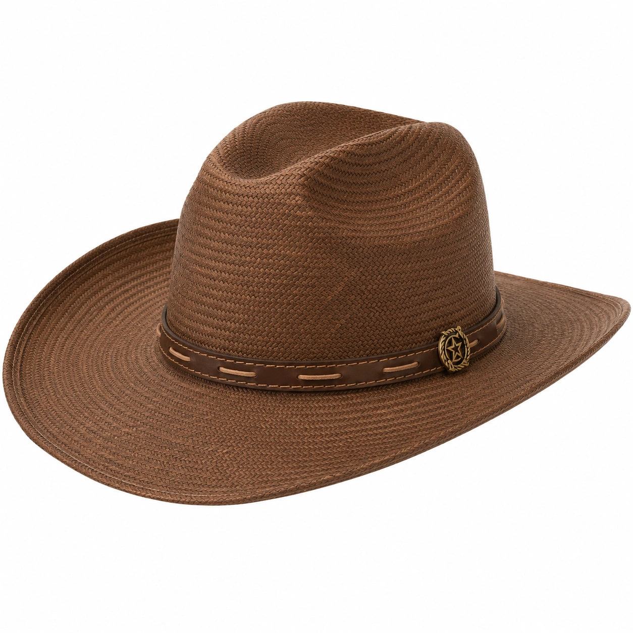 Brauner Herren Cowboyhut mit Zierband