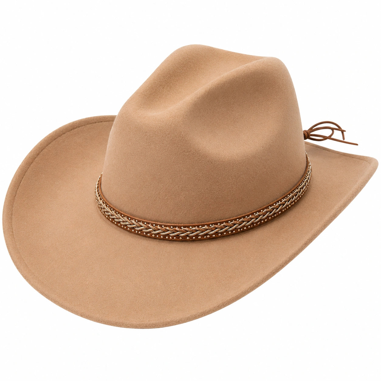 Westernhut mit breiter Krempe Beige