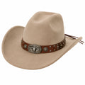Western-Kovboyhut mit Lederband Beige