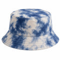 Unisex Fischerhut mit Batikmuster in Blau und Weiß