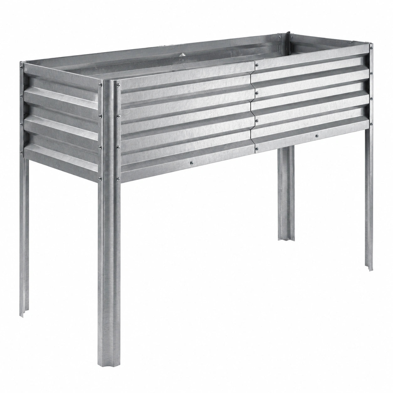 Hochbeet aus verzinktem Metall 120x40x80cm Silber