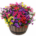 Dekorative Künstliche Blumen im Holzfass, Bunt, 30 cm
