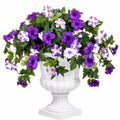 Künstliche Blumendekoration mit Petunien in Lila/Weiß